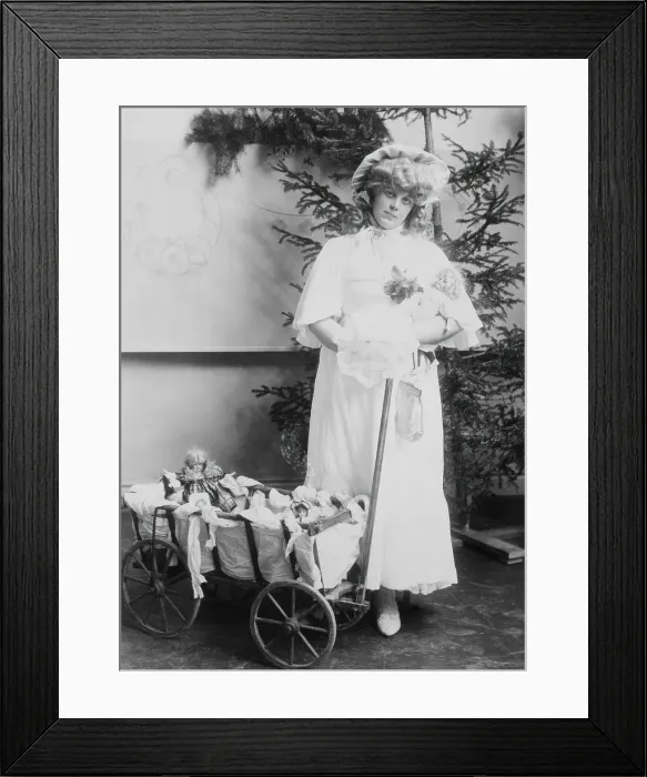Framed Print : Girl with dolls and doll carriage, 1900. Creator: Unknown Framed Print : Girl with dolls and doll carriage, 1900. Creator: Unknown