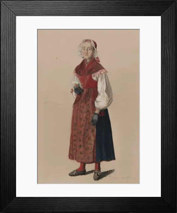 Framed Print : Woman in costume, 1840-1889. Creator: Per Sodermark Framed Print : Woman in costume, 1840-1889. Creator: Per Sodermark