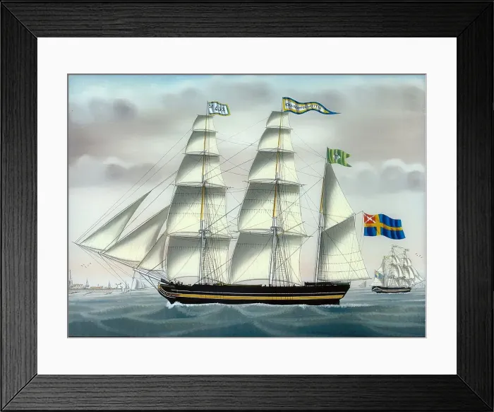 Framed Print : The barque Charlotta Laetitia from Gavle, 1841. Creator: Petrus Weyts Framed Print : The barque Charlotta Laetitia from Gavle, 1841. Creator: Petrus Weyts