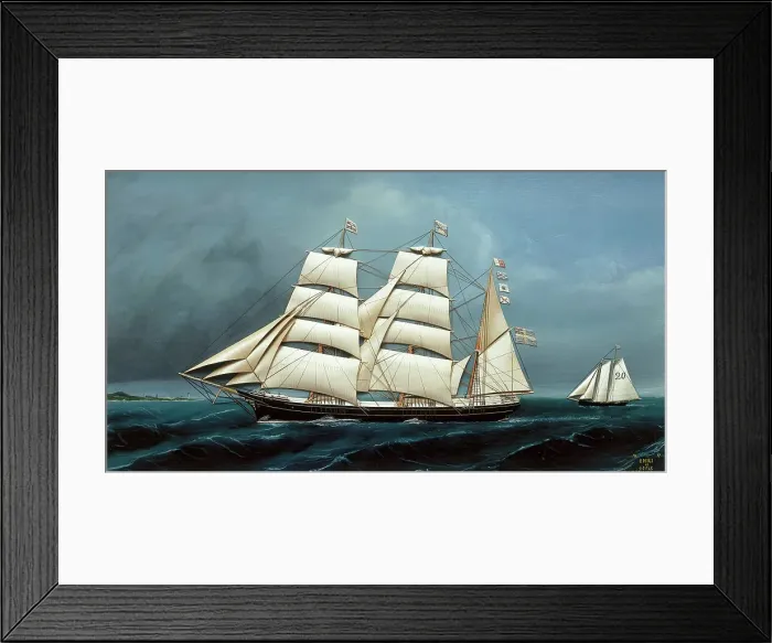 Framed Print : Barque Chili, 1877. Creator: Carolus Ludovicus Weyts Framed Print : Barque Chili, 1877. Creator: Carolus Ludovicus Weyts