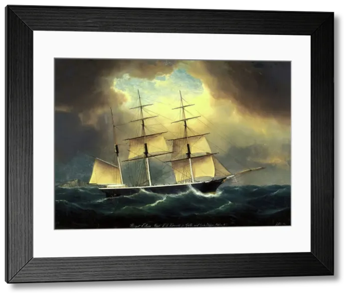 Framed Print : Bark Ship Eclipse, 1857. Creator: Franz Hunten Framed Print : Bark Ship Eclipse, 1857. Creator: Franz Hunten