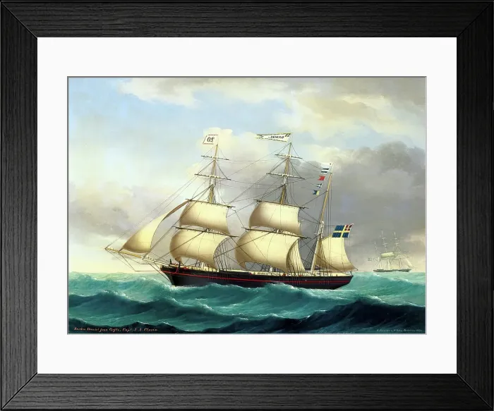 Framed Print : Barque Daniel, 1855. Creator: Petersen & Holm. Barque Daniel, 1855. Creator: Petersen & Holm Framed Print : Barque Daniel, 1855. Creator: Petersen & Holm. Barque Daniel, 1855. Creator: Petersen & Holm