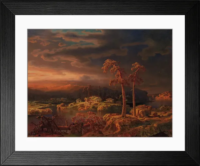 Framed Print : Wilderness landscape, 1861. Creator: Markus Larsson Framed Print : Wilderness landscape, 1861. Creator: Markus Larsson