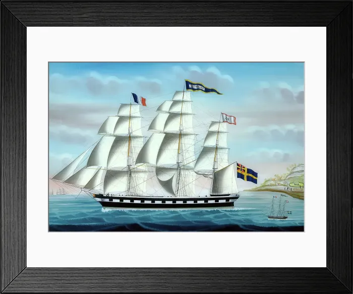 Framed Print : The ship Superior, (c1830s). Creator: Petrus Weyts Framed Print : The ship Superior, (c1830s). Creator: Petrus Weyts