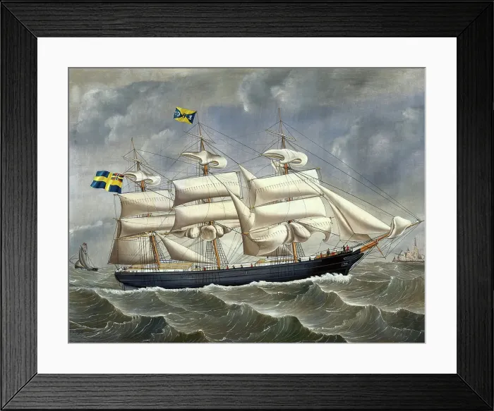 Framed Print : The full-rigger Pacific, (c1860s). Creator: Carolus Ludovicus Weyts Framed Print : The full-rigger Pacific, (c1860s). Creator: Carolus Ludovicus Weyts
