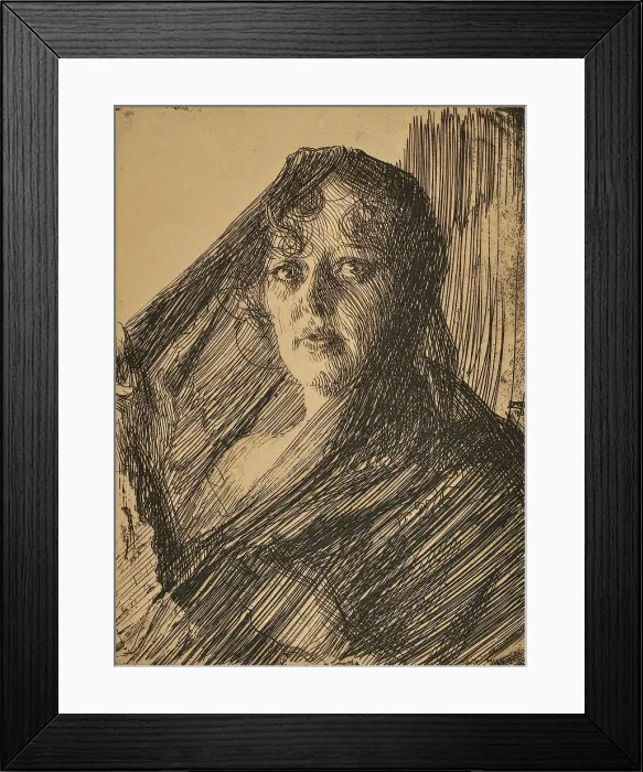 Framed Print : Gerda Lundekvist, (c1910s). Creator: Anders Leonard Zorn Framed Print : Gerda Lundekvist, (c1910s). Creator: Anders Leonard Zorn