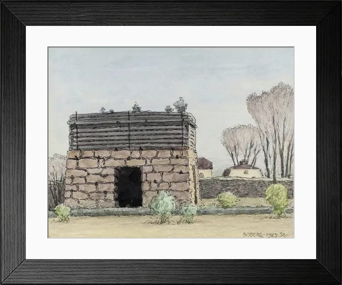 Framed Print : Gysinge mulch log cabin, 1923-1938. Creator: Ferdinand Boberg Framed Print : Gysinge mulch log cabin, 1923-1938. Creator: Ferdinand Boberg