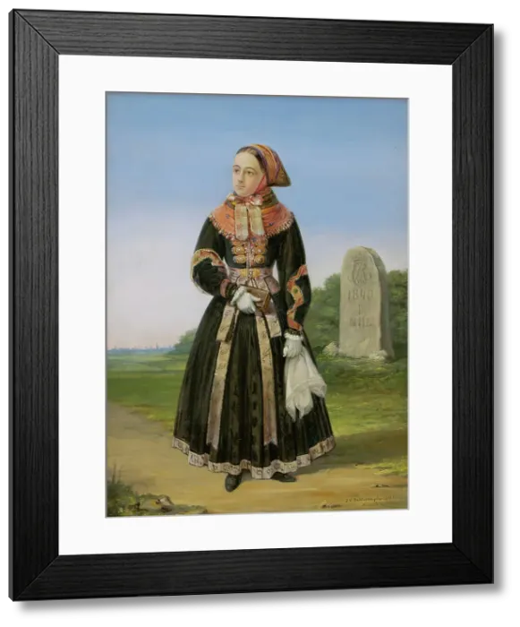 Framed Print : Farmer woman from Amager, 1843. Creator: Johan Christoffer Boklund Framed Print : Farmer woman from Amager, 1843. Creator: Johan Christoffer Boklund