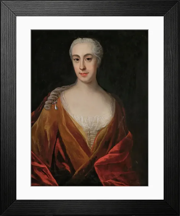 Framed Print : Portrait of a Lady, 1726. Creator: Johann David Swartz Framed Print : Portrait of a Lady, 1726. Creator: Johann David Swartz