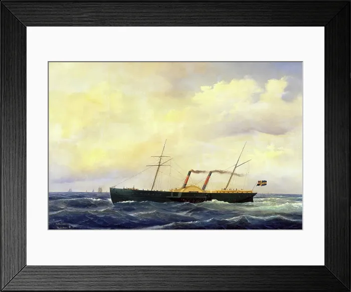 Framed Print : Paddle steamer Chapman, 1840s-1870s. Creator: Carl Julius Emil Olsen