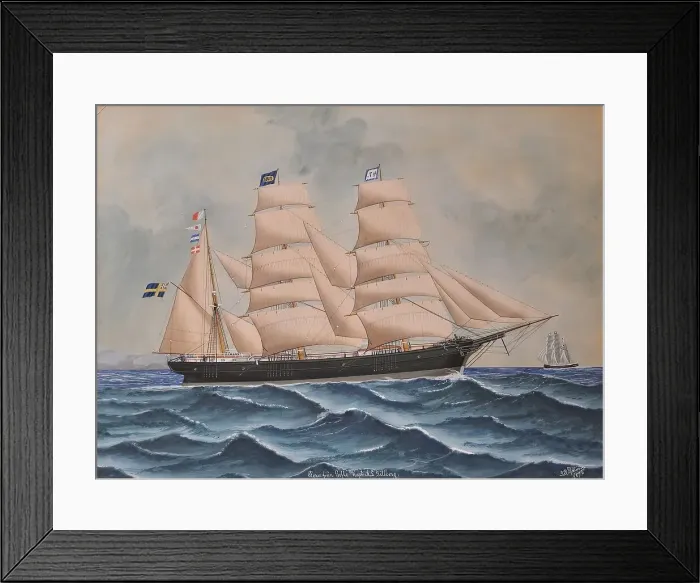 Framed Print : The full-rigger Peru, 1891. Creator: Lars Petter Sjostrom Framed Print : The full-rigger Peru, 1891. Creator: Lars Petter Sjostrom