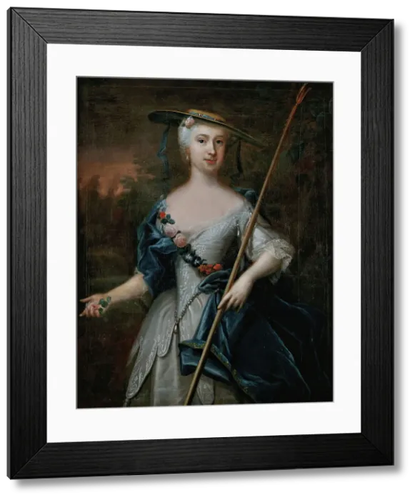 Framed Print : Portrait of lady as shepherdess, (c1750s). Creator: Lorens Pasch the Elder Framed Print : Portrait of lady as shepherdess, (c1750s). Creator: Lorens Pasch the Elder
