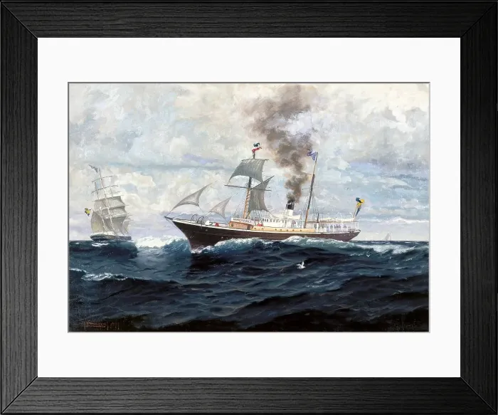 Framed Print : The steamship Gustaf II Adolf, 1899. Creator: Anund Emanuel Framed Print : The steamship Gustaf II Adolf, 1899. Creator: Anund Emanuel