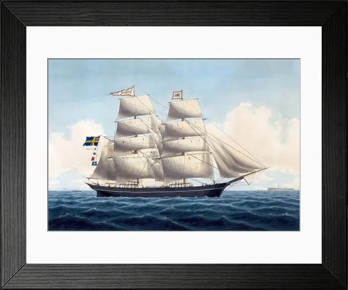 Framed Print : Brig Agnes of Gavle, 1871. Creator: Mathias Truelsen Framed Print : Brig Agnes of Gavle, 1871. Creator: Mathias Truelsen