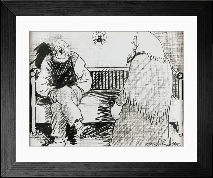 Framed Print : Peasant woman and peasant, (c1900s). Creator: Albert Engstrom Framed Print : Peasant woman and peasant, (c1900s). Creator: Albert Engstrom