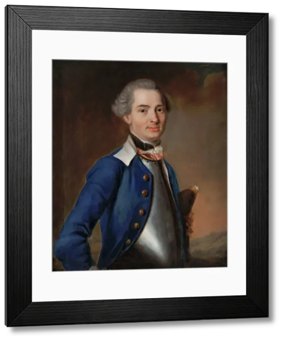 Framed Print : Officer portrait, (c1760s). Creator: Johan Henrik Scheffel Framed Print : Officer portrait, (c1760s). Creator: Johan Henrik Scheffel