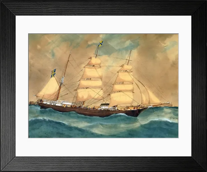Framed Print : The barque Levant, 1875. Creator: George Frederick Gregory Framed Print : The barque Levant, 1875. Creator: George Frederick Gregory