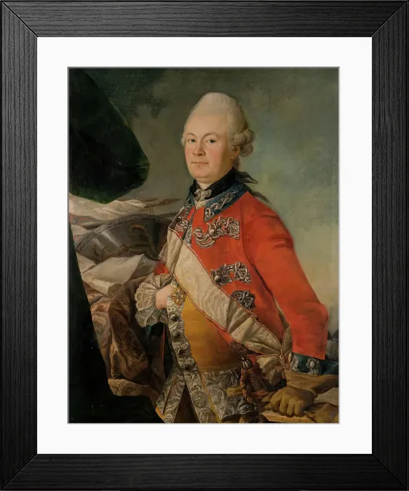 Framed Print : Danish officer of the Royal Guards of the Horse, (c1750s). Creator: Johan Horner Framed Print : Danish officer of the Royal Guards of the Horse, (c1750s). Creator: Johan Horner