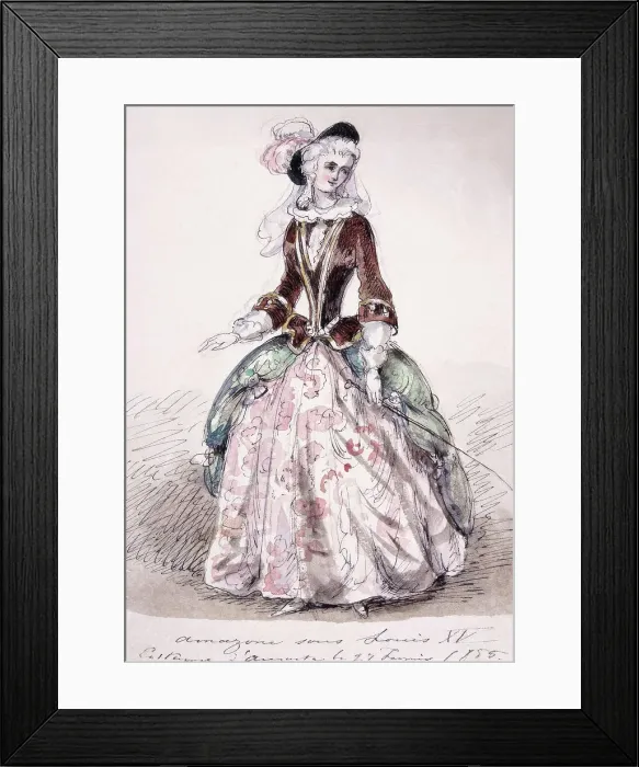 Framed Print : Amazone sous Louis XV. 1855. Augusta, 1855. Creator: Fritz von Dardel. Amazone sous Louis XV. 1855. Augusta, 1855. Creator: Fritz von Dardel