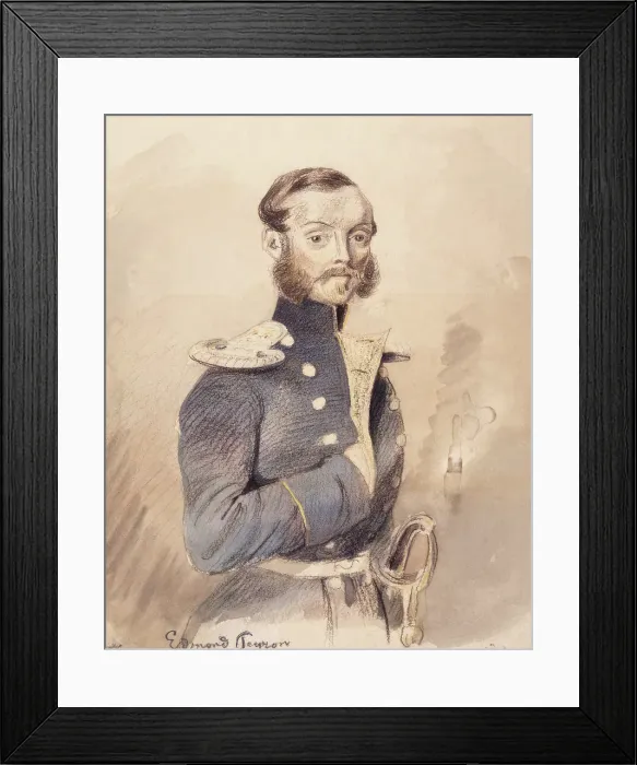 Framed Print : Portrait of a Man in Uniform. Edmond Peyron. (c1850s). Creator: Fritz von Dardel Framed Print : Portrait of a Man in Uniform. Edmond Peyron. (c1850s). Creator: Fritz von Dardel