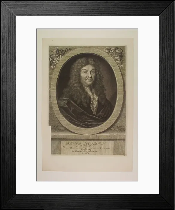 Framed Print : Portrait of the composer and organist David Thomann von Hagelstein, 2nd Half of 17th cen. Creator: Hainzelmann, Elias (1640-1693) Framed Print : Portrait of the composer and organist David Thomann von Hagelstein, 2nd Half of 17th cen. Creator: Hainzelmann, Elias (1640-1693)