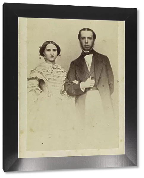 Portrait of Charlotte and Maximilian I of Mexico, 1857. Creator: Photo studio Mayer & Pierson. Portrait of Charlotte and Maximilian I of Mexico, 1857. Creator: Photo studio Mayer & Pierson