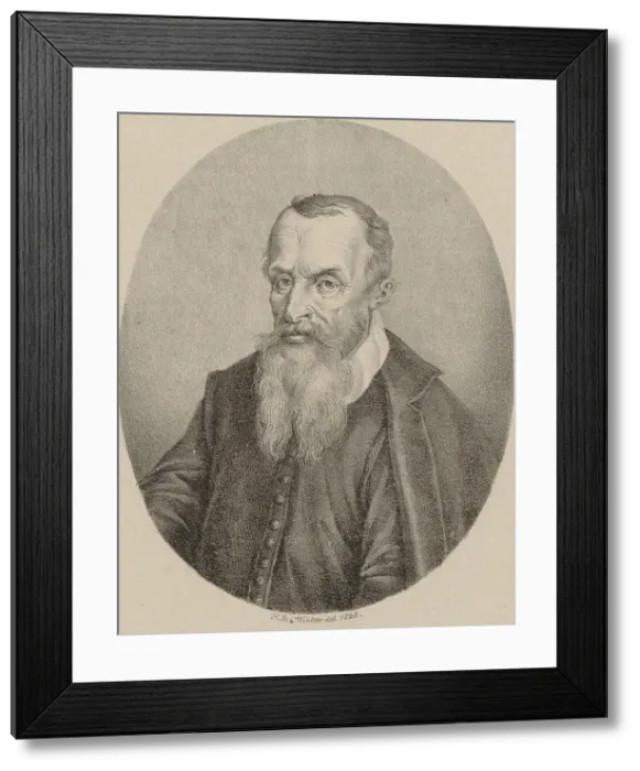 Framed Print : Portrait of the composer Adam Gumpelzhaimer (1559-1625), 1820. Creator: Winter, Heinrich Eduard von (1788-1825) Framed Print : Portrait of the composer Adam Gumpelzhaimer (1559-1625), 1820. Creator: Winter, Heinrich Eduard von (1788-1825)