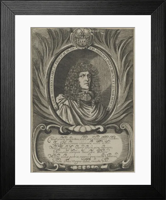Framed Print : Portrait of the componist and musician Clamor Heinrich Abel (1634-1696), 1674. Creator: Serault, Noel (active 1670s) Framed Print : Portrait of the componist and musician Clamor Heinrich Abel (1634-1696), 1674. Creator: Serault, Noel (active 1670s)