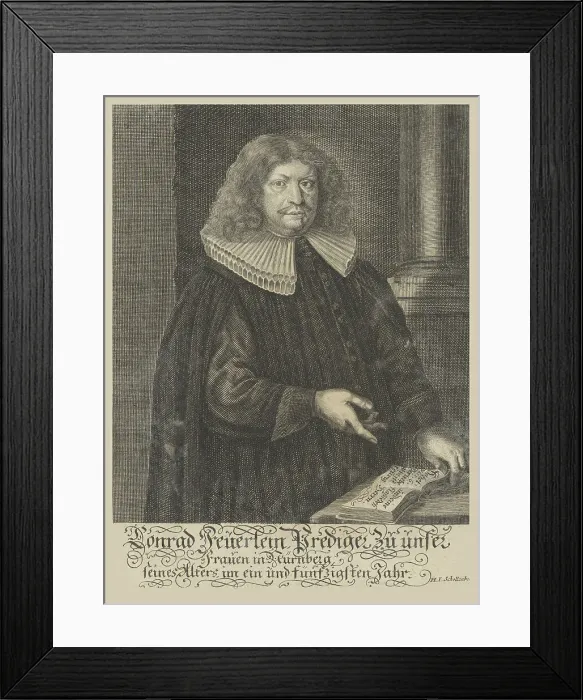 Framed Print : Portrait of Johann Konrad Feuerlein (1629-1704), 1680. Creator: Schollenberger, Johann Jacob (1646-1689) Framed Print : Portrait of Johann Konrad Feuerlein (1629-1704), 1680. Creator: Schollenberger, Johann Jacob (1646-1689)