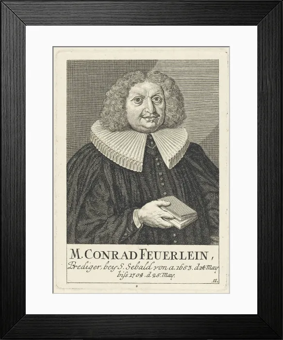 Framed Print : Portrait of Johann Konrad Feuerlein (1629-1704), 1756. Creator: Anonymous Framed Print : Portrait of Johann Konrad Feuerlein (1629-1704), 1756. Creator: Anonymous