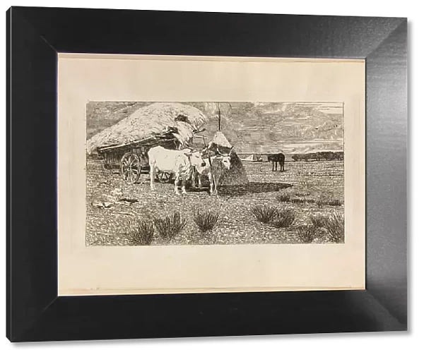 Oxen and Wagon (Maremma), 1886 / 87. Creator: Giovanni Fattori