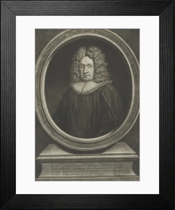 Framed Print : Portrait of Johann Konrad Feuerlein (1629-1704). Creator: Weigel, Christoph, the Elder (1654-1725) Framed Print : Portrait of Johann Konrad Feuerlein (1629-1704). Creator: Weigel, Christoph, the Elder (1654-1725)