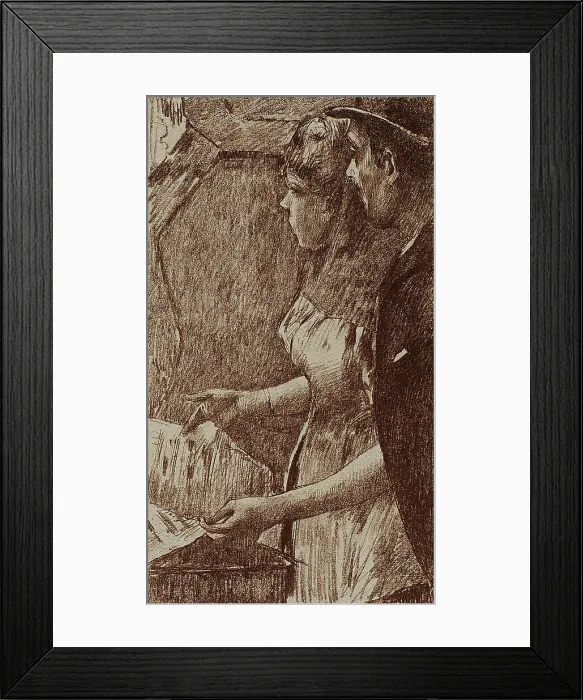 Framed Print : Singer Waiting, 1889–90. Creator: Georges William Thornley Framed Print : Singer Waiting, 1889–90. Creator: Georges William Thornley