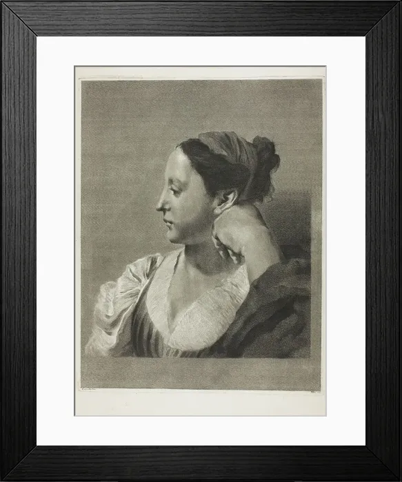 Framed Print : A Young Woman in Profile, 1750 / 59. Creator: Giovanni Marco Pitteri Framed Print : A Young Woman in Profile, 1750 / 59. Creator: Giovanni Marco Pitteri