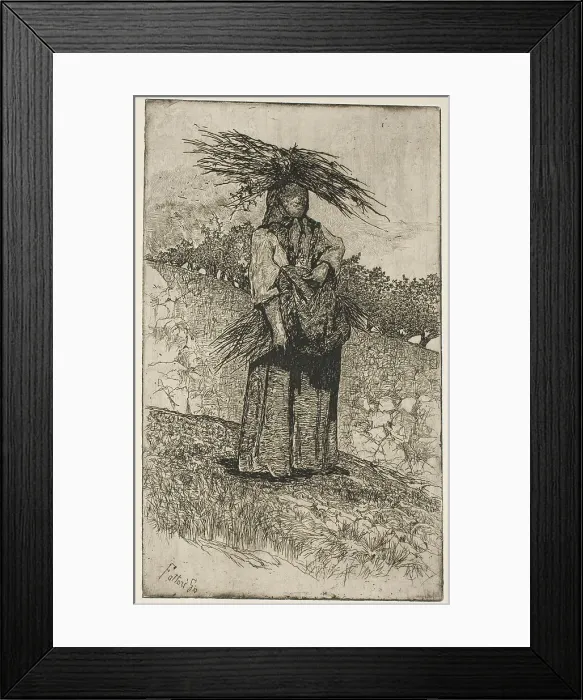 Framed Print : Boscaiola, n.d. Creator: Giovanni Fattori Framed Print : Boscaiola, n.d. Creator: Giovanni Fattori