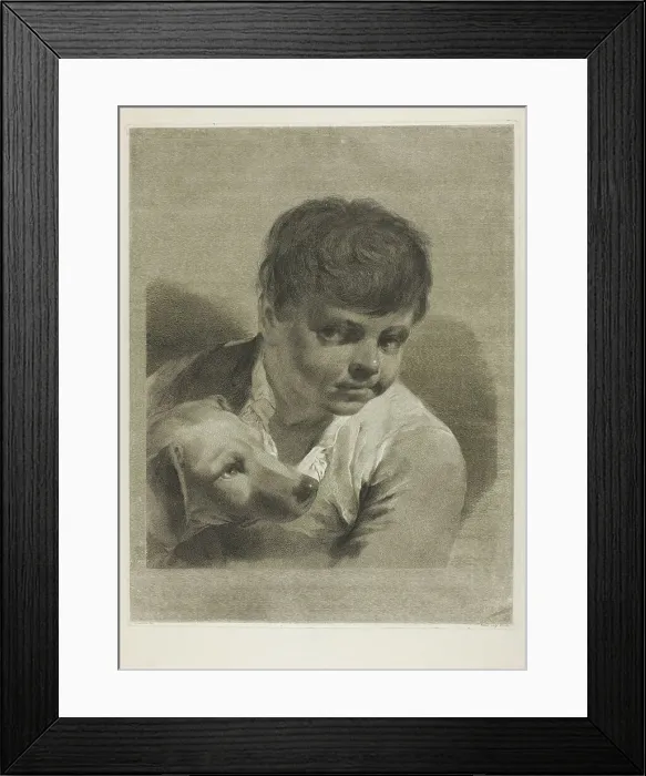 Framed Print : A Boy with a Dog, 1750 / 59. Creator: Giovanni Marco Pitteri Framed Print : A Boy with a Dog, 1750 / 59. Creator: Giovanni Marco Pitteri