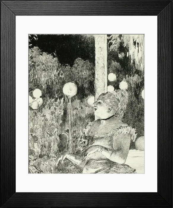 Framed Print : Thérésa Valdon, singing the Song of the Dog, 1889–90. Creator: Georges William Thornley Framed Print : Thérésa Valdon, singing the Song of the Dog, 1889–90. Creator: Georges William Thornley