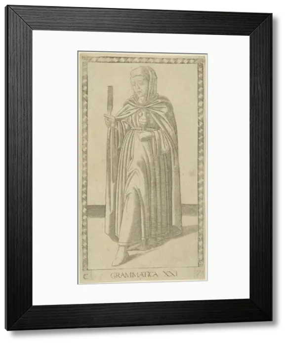 Framed Print : Grammar, plate 21 from Arts and Sciences, c.1465. Creator: Unknown Framed Print : Grammar, plate 21 from Arts and Sciences, c.1465. Creator: Unknown