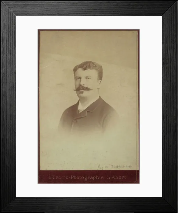 Framed Print : Portrait of Guy de Maupassant. Creator: Liébert, Alphonse (1827-1913) Framed Print : Portrait of Guy de Maupassant. Creator: Liébert, Alphonse (1827-1913)
