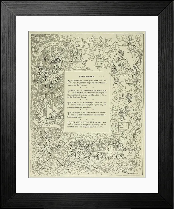 Framed Print : September, from Life, 1887. Creator: F. G. Atwood Framed Print : September, from Life, 1887. Creator: F. G. Atwood