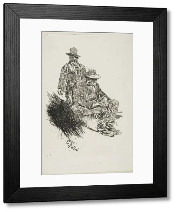 Framed Print : Herdsmen, c.1885. Creator: Giovanni Fattori Framed Print : Herdsmen, c.1885. Creator: Giovanni Fattori