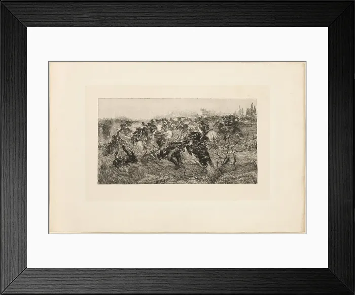 Framed Print : The Cavalry Charge, 1889. Creator: Giovanni Fattori Framed Print : The Cavalry Charge, 1889. Creator: Giovanni Fattori