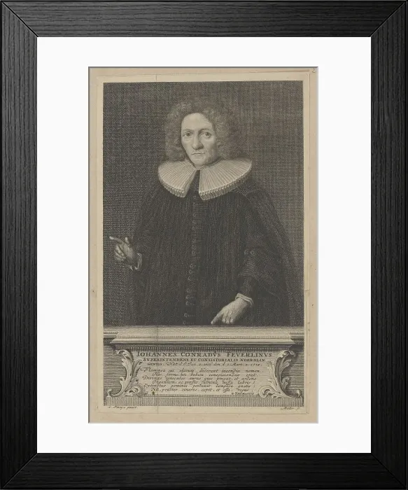 Framed Print : Portrait of Johann Konrad Feuerlein (1629-1704). Creator: Anonymous