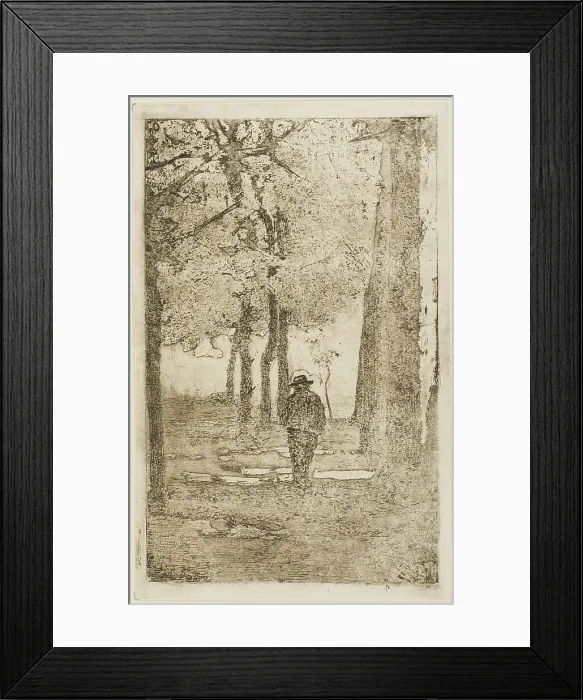 Framed Print : Wooded Walk with Figure, n.d. Creator: Giovanni Fattori Framed Print : Wooded Walk with Figure, n.d. Creator: Giovanni Fattori