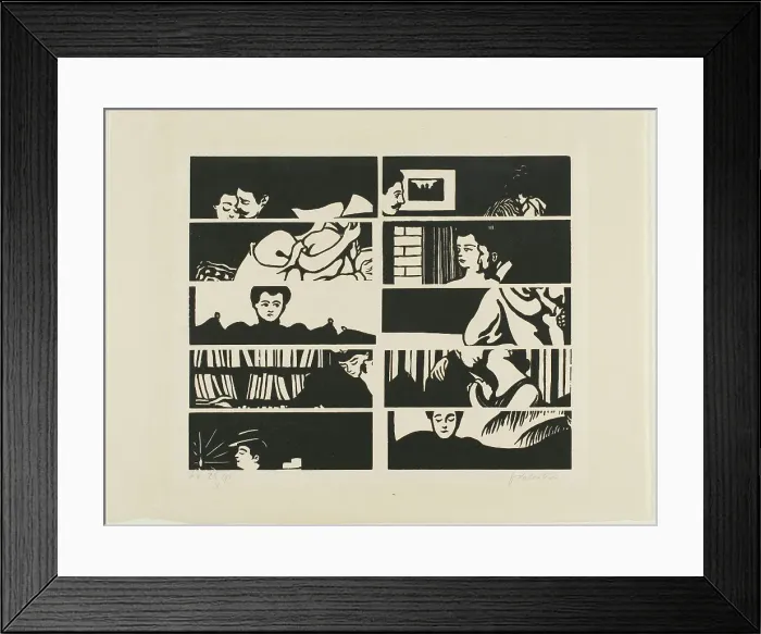 Framed Print : Cancellation sheet, fragments of ten woodblocks from Intimacies, 1898. Creator: Félix Vallotton Framed Print : Cancellation sheet, fragments of ten woodblocks from Intimacies, 1898. Creator: Félix Vallotton