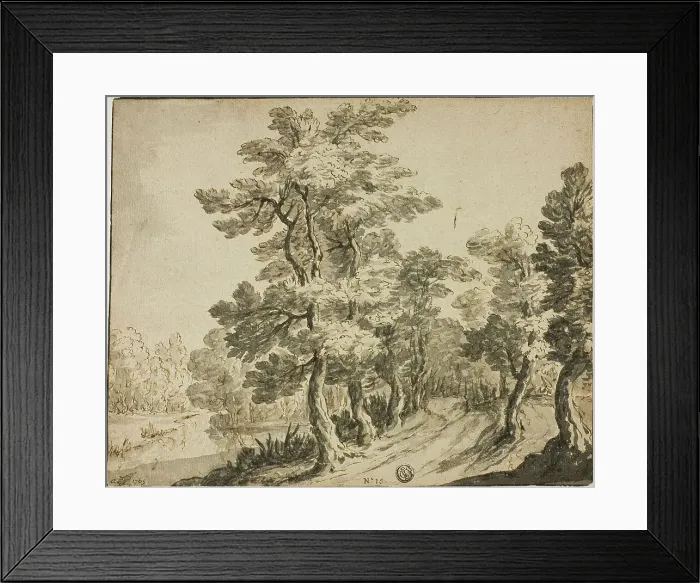 Framed Print : Road through Leafy Trees near Stream, n.d. Creator: Zacharias Blijhooft Framed Print : Road through Leafy Trees near Stream, n.d. Creator: Zacharias Blijhooft