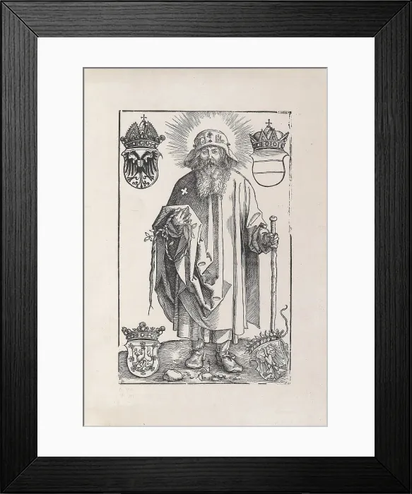 Framed Print : Saint Coloman (Johannes Stabius as Saint Coloman), 1513. Creator: Dürer, Albrecht (1471-1528) Framed Print : Saint Coloman (Johannes Stabius as Saint Coloman), 1513. Creator: Dürer, Albrecht (1471-1528)
