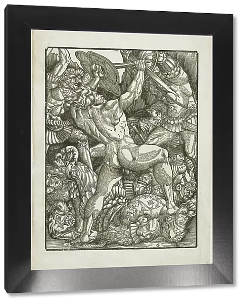 Hercules and the Giants, from Scenes from the Life of Hercules, c. 1528. Creator: Gabriel Salmon