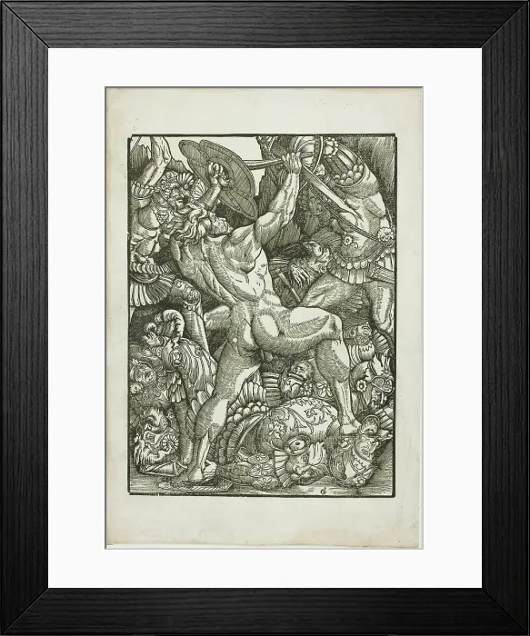 Framed Print : Hercules and the Giants, from Scenes from the Life of Hercules, c. 1528. Creator: Gabriel Salmon Framed Print : Hercules and the Giants, from Scenes from the Life of Hercules, c. 1528. Creator: Gabriel Salmon
