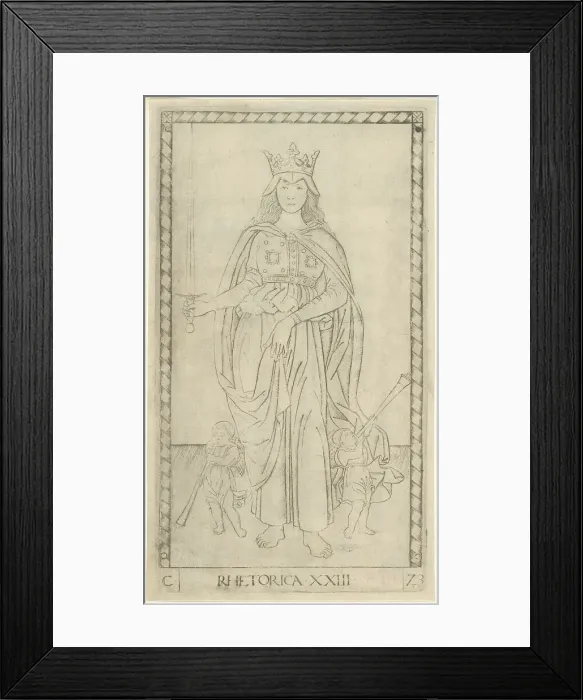 Framed Print : Rhetoric, plate 23 from Arts and Sciences, c.1465. Creator: Unknown Framed Print : Rhetoric, plate 23 from Arts and Sciences, c.1465. Creator: Unknown
